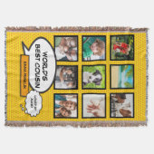 いとこのフォトコラージュのおもしろいクール漫画ブック スローブランケット (正面)