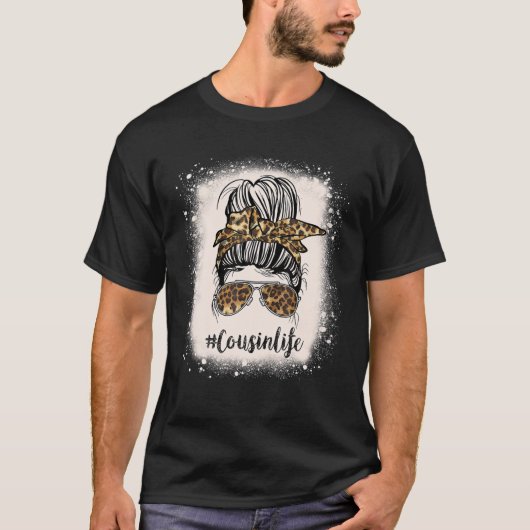 いとこのライフヒョウ漂白マザーズ日乱雑パン Tシャツ (正面)