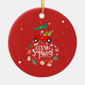 いとこの分隊のためのサンタクロースとゴルフクリスマス セラミックオーナメント (正面)