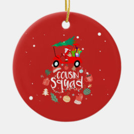 いとこの分隊のためのサンタクロースとゴルフクリスマス セラミックオーナメント