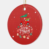 いとこの分隊のためのサンタクロースとゴルフクリスマス セラミックオーナメント (左)