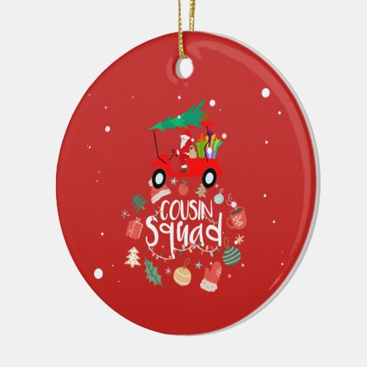 いとこの分隊のためのサンタクロースとゴルフクリスマス セラミックオーナメント (左)