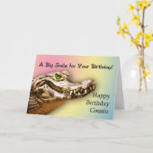 いとこの場合は、誕生日カードと笑顔のアリガト カード (黄色い花)