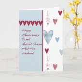 いとこの夫の記念日カードハート カード (黄色い花)