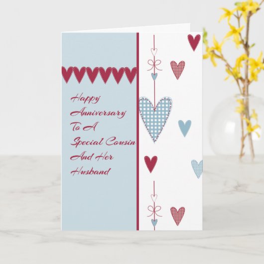 いとこの夫の記念日カードハート カード (黄色い花)