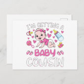 いとこの女の子のジェンダーのベビーを公開する ポストカード (正面/裏面)