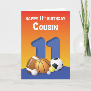 いとこの少年11誕生日スポーツボール カード
