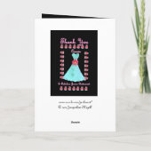 いとこの後輩の新婦付添人は-青いガウン感謝していしています サンキューカード (裏面)