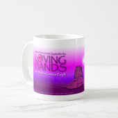 いとこの愛情のある手の紫色のマグ コーヒーマグカップ (正面左)