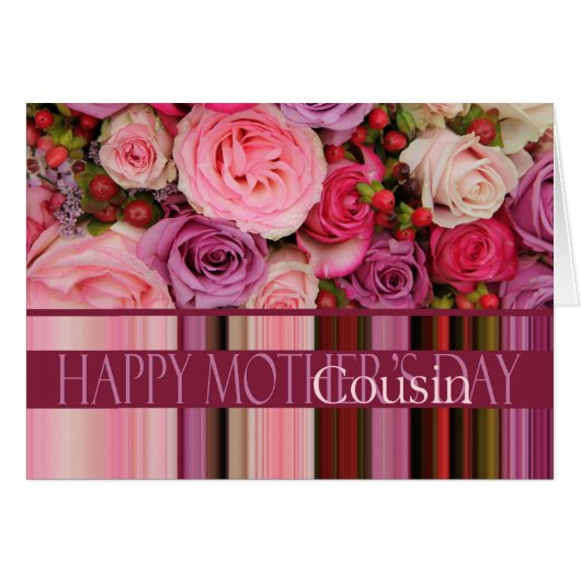 いとこの母の日のバラカード (正面横)