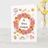 いとこの母の日のフローラ平和と愛 カード (黄色い花)