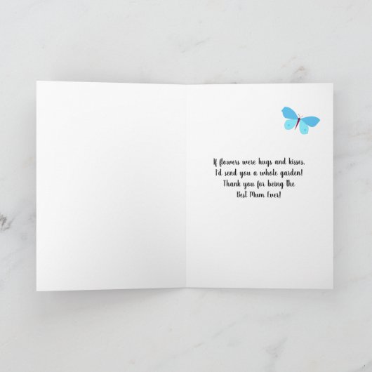 いとこの母親の日かわいらしフローラ縁ど カード (内部)