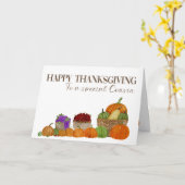 いとこの水色のカボチャ感謝カード カード (黄色い花)