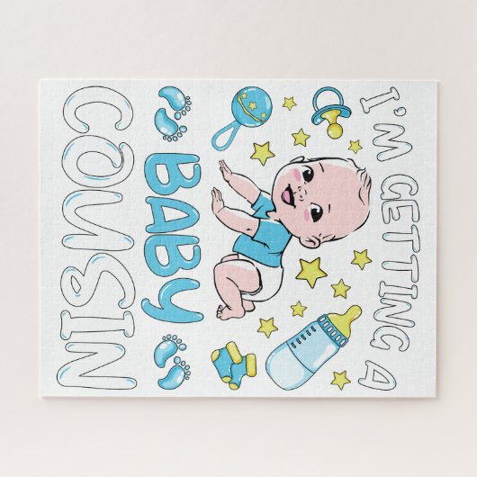 いとこの男の子のジェンダーのベビーの暴露を受けている ジグソーパズル (横)