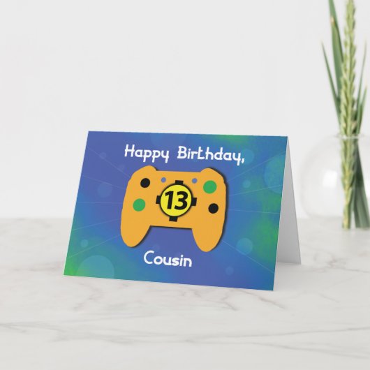 いとこの男の子13歳の誕生日ゲーマーコントローラー カード (正面)