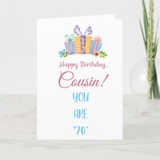 いとこの第70回誕生日の特別名刺 カード