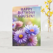 いとこの素敵なフローラ誕生日カード カード (黄色い花)