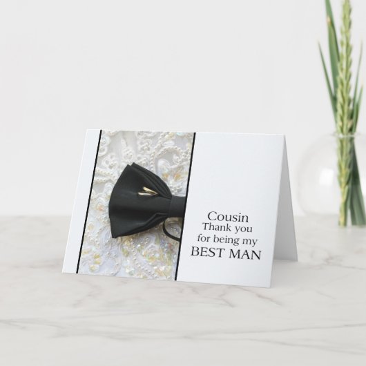 いとこの花婿介添人感謝していユー サンキューカード (正面)