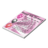 いとこの詩16番目の誕生日 – ピンク ノートパッド (回転)