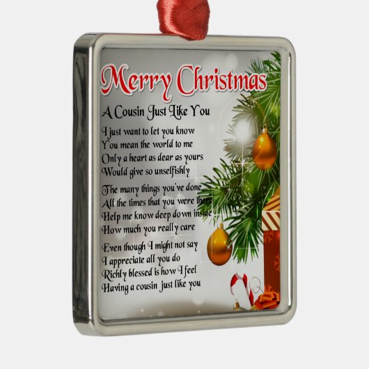 いとこの詩-クリスマスのデザイン メタルオーナメント (右)