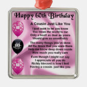 いとこの詩-第60誕生日を飾って下さい メタルオーナメント (正面)