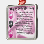 いとこの詩-第60誕生日を飾って下さい メタルオーナメント (左)