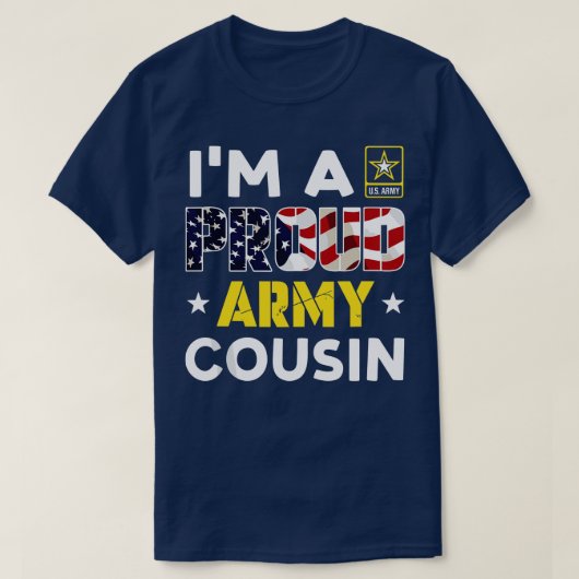 いとこの誇りを持ったアメリカ国旗の家族の兵士 Tシャツ (デザイン正面)
