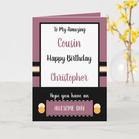 いとこの誕生日は素晴らし梅がある カード (黄色い花)