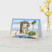 いとこの誕生日カード、ムーニーかわいこちゃんパイビーチColl カード (黄色い花)