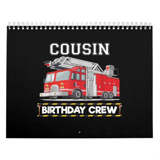 いとこの誕生日クルーの家族の消防士に一致 カレンダー (カバー)