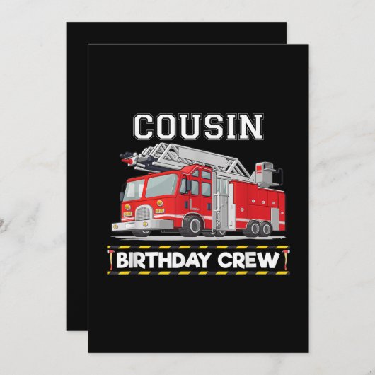 いとこの誕生日クルーの家族の消防士に一致 シーズンカード (正面/裏面)