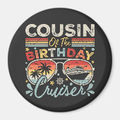 いとこの誕生日クルーザーバケーションサークル マグネット (正面)
