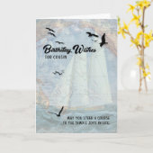 いとこの誕生日航海のヴィンテージ船 カード (黄色い花)