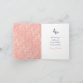 いとこの50歳の誕生日の蝶の青いサンゴ カード (内部)