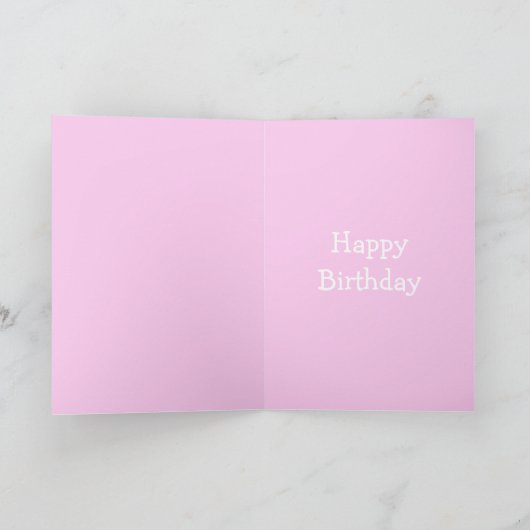 いとこの7誕生日カード「女の子らしかわいい」紫 カード (内部)