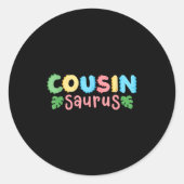 いとこのSaurus子供たち恐竜の誕生日パーティファミリー ラウンドシール (正面)