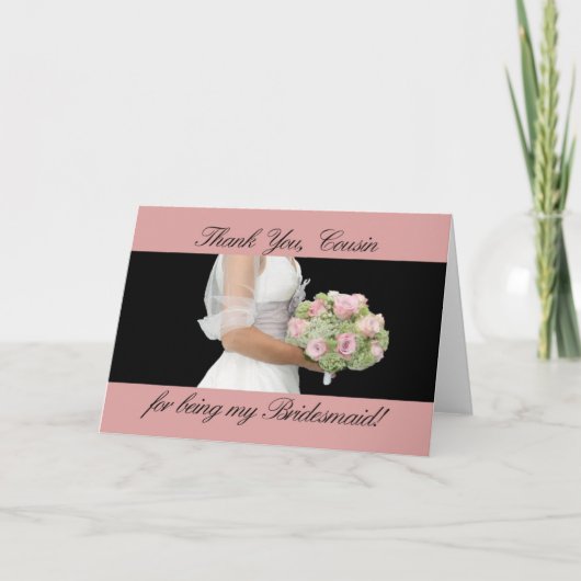 いとこは私の花嫁のメイドになってくれてありがとう サンキューカード (正面)