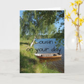 いとこは「湖のカードで1日」望まれている カード (黄色い花)