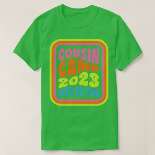 いとこキャンプ2023ファミリーキャンピングサマーバケーションcr tシャツ (デザイン正面)