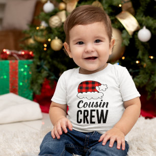 いとこクルーのクリスマスホリデーバッファロープレイド ベビーTシャツ