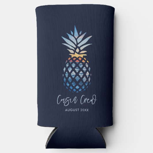 いとこクルーのサンセットビーチパイナップルファミリー懇親会 スリム缶クーラー (正面)