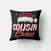 いとこクルー赤い格子模様サンタハットクリスマス クッション (裏面)