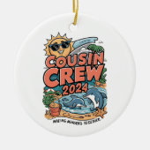 いとこクルー2024夏休みビーチ家族旅行 セラミックオーナメント (正面)