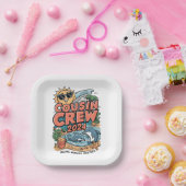 いとこクルー2024夏休みビーチ家族旅行 ペーパープレート (パーティー)