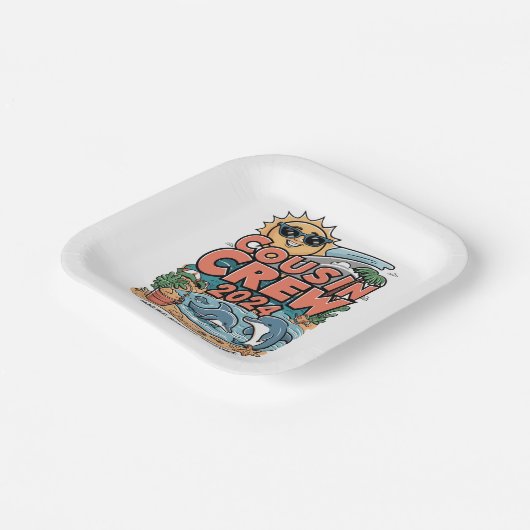 いとこクルー2024夏休みビーチ家族旅行 ペーパープレート (傾斜あり)