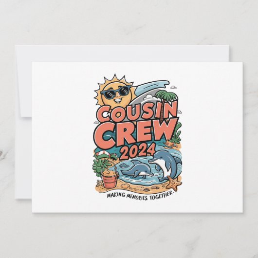 いとこクルー2024夏休みビーチ家族旅行 招待状 (正面)