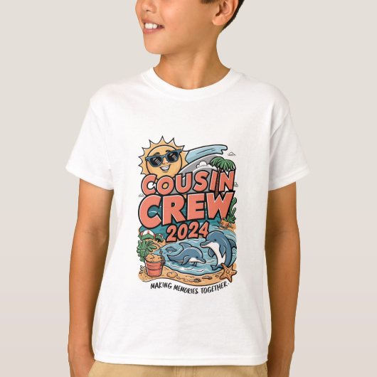 いとこクルー2024夏休みビーチ家族旅行 Tシャツ (正面)