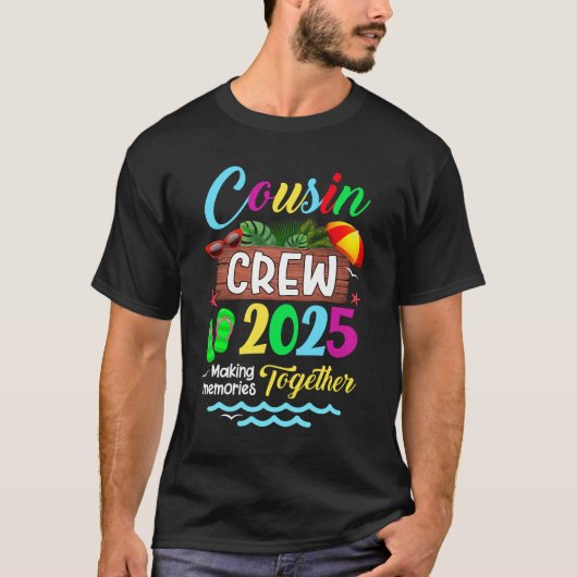 いとこクルー2025夏休みビーチ家族旅行 Tシャツ (正面)