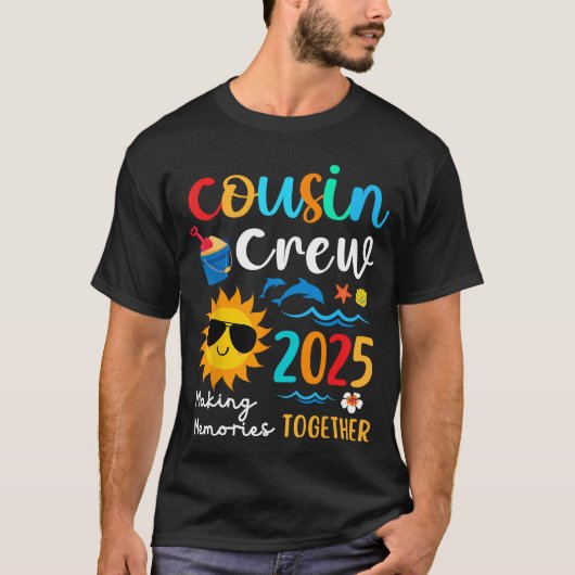 いとこクルー2025夏休みビーチ家族旅行 Tシャツ (正面)