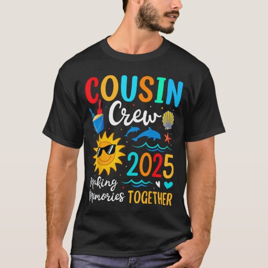いとこクルー2025夏休みビーチ家族旅行 Tシャツ (正面)